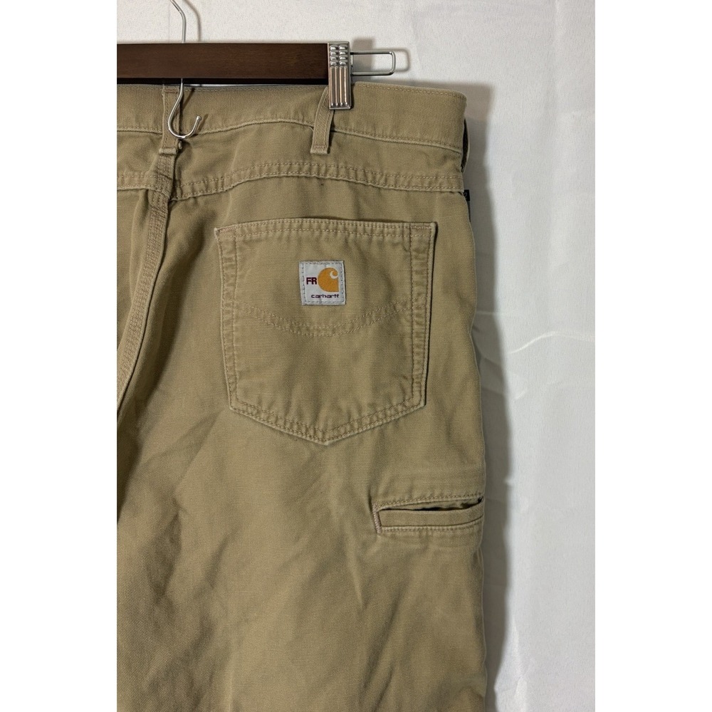 Carhartt FR Pants Mens 38x32 Beige Flame Resistant Canvas Work Carpenter CAT 2 - Picture 11 of 16
